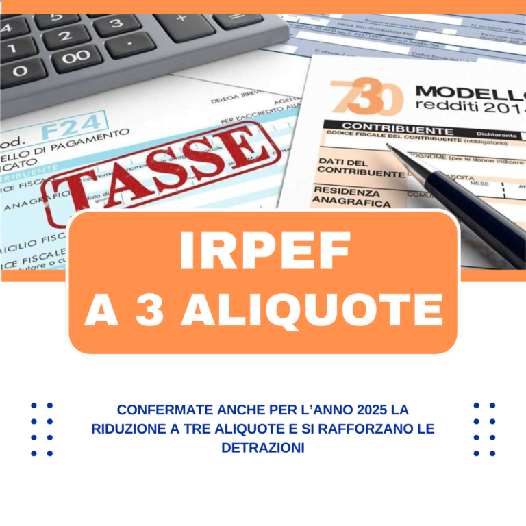 Irpef a 3 aliquote: confermate anche per il 2025